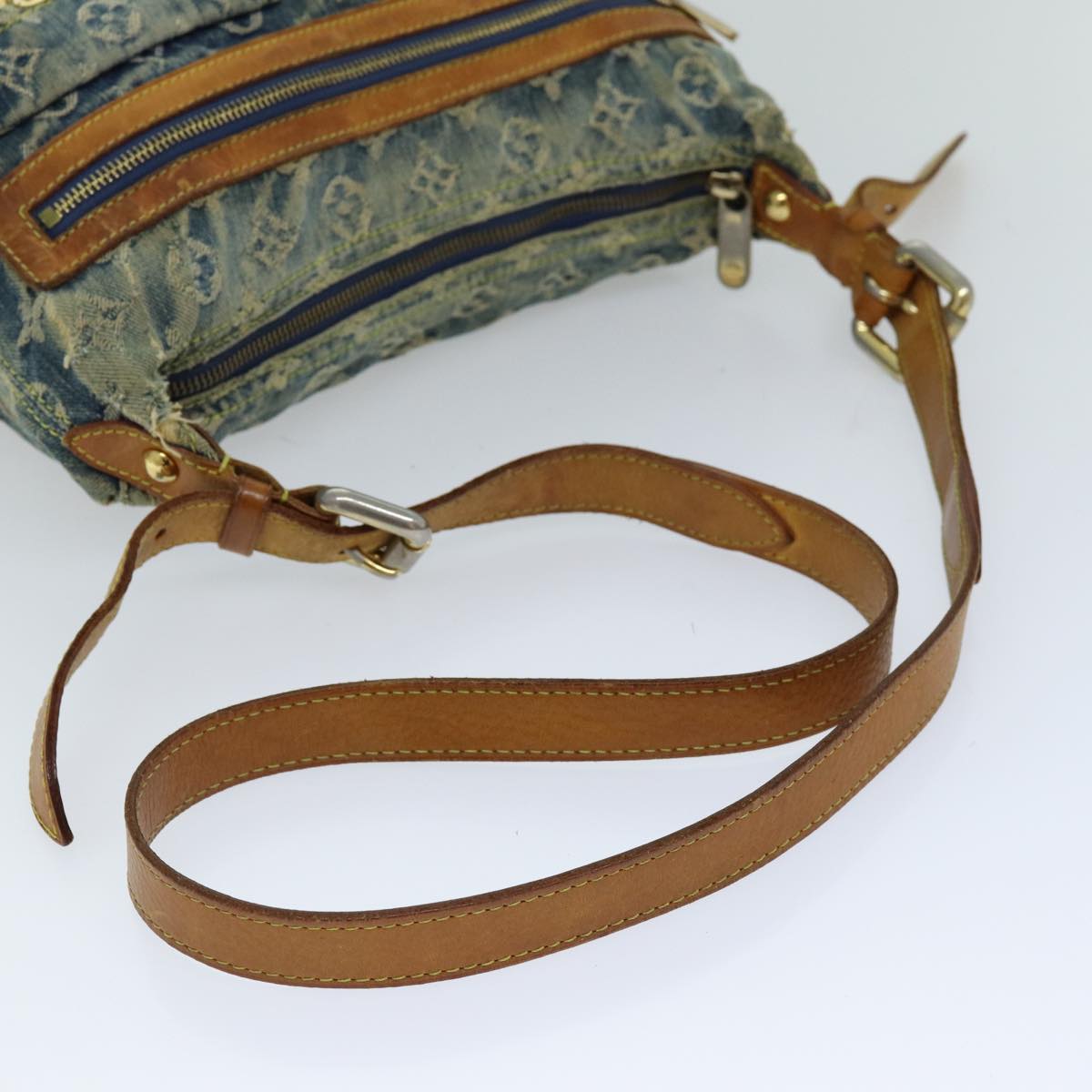 LOUIS VUITTON Monogram denim Buggy PM Shoulder Bag Blue M95049 LV mr216