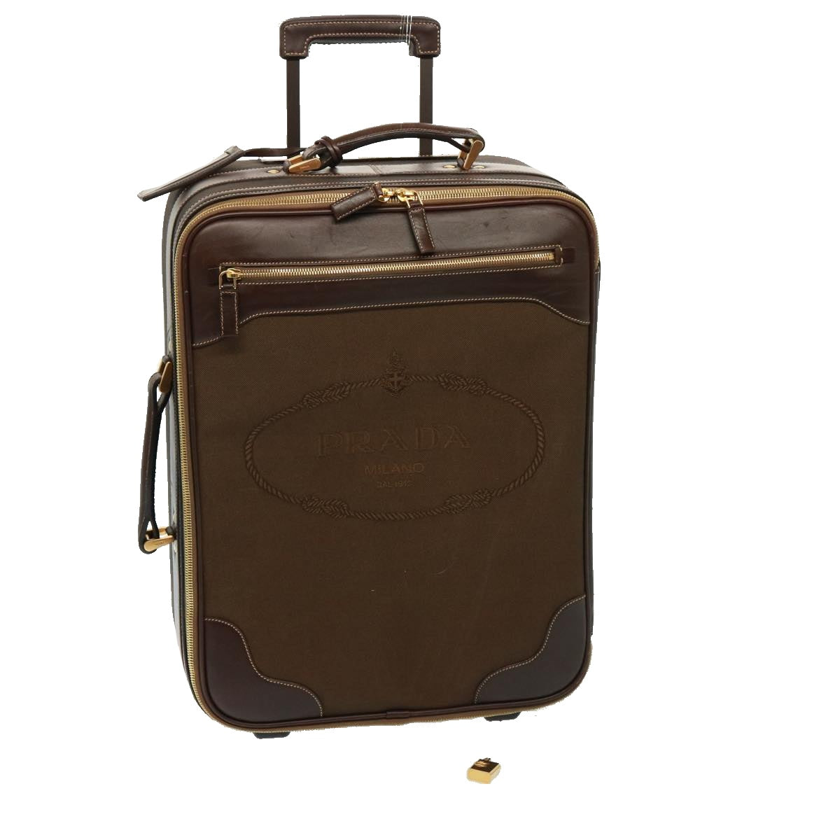Luxury Pradasuitcase Canvas Brown mr228