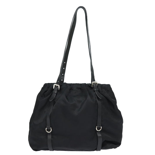 Luxury Prada Ribbon Tote Bag Nylon Black BN1136  mr381