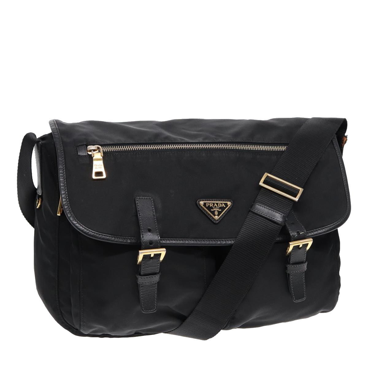 Luxury Prada Shoulder Bag Nylon Black Gold  mr431