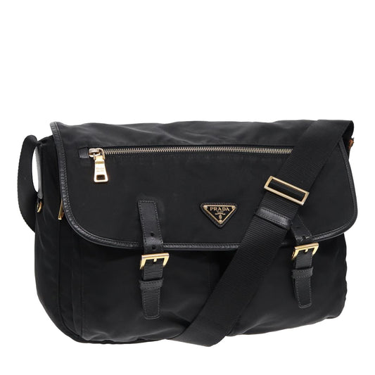 Luxury Prada Shoulder Bag Nylon Black Gold  mr431