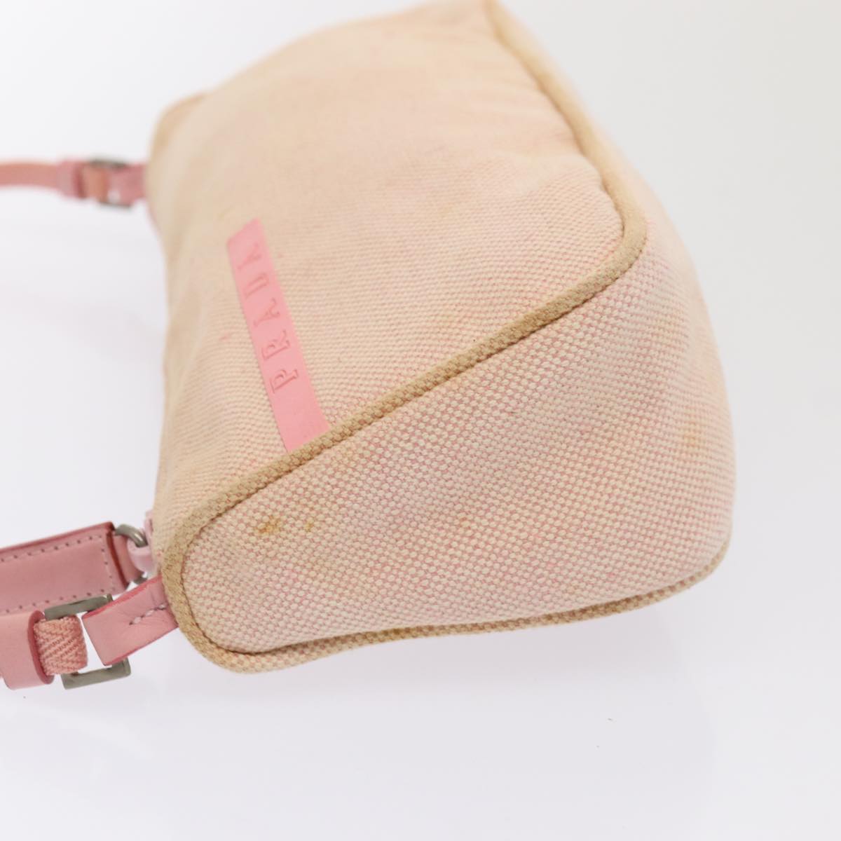 Luxury Prada Sports Accessory Pouch Canvas Pink Silver  mr441