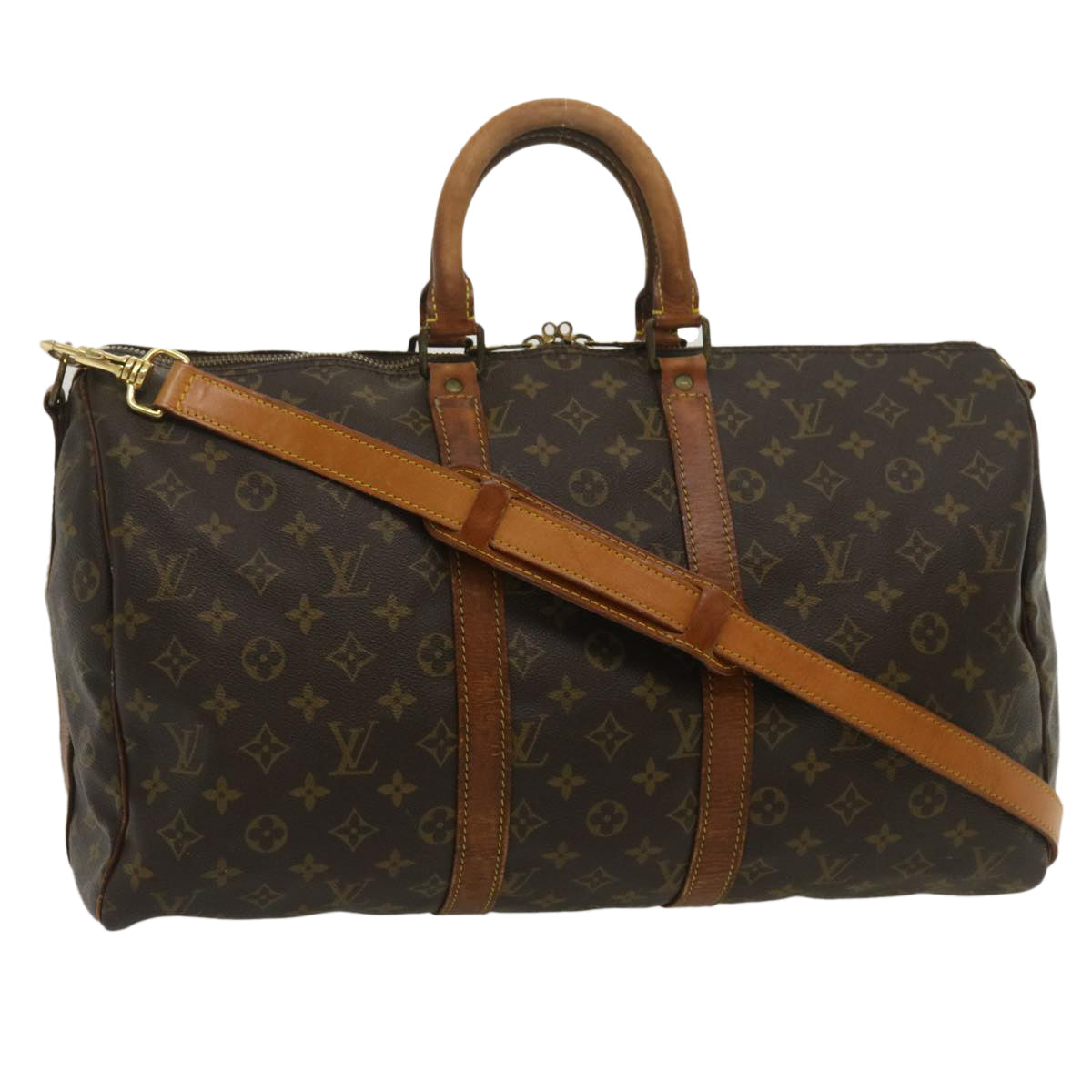 LOUIS VUITTON Monogram Keepall Bandouliere 45 Boston Bag M41418 LV 35133
