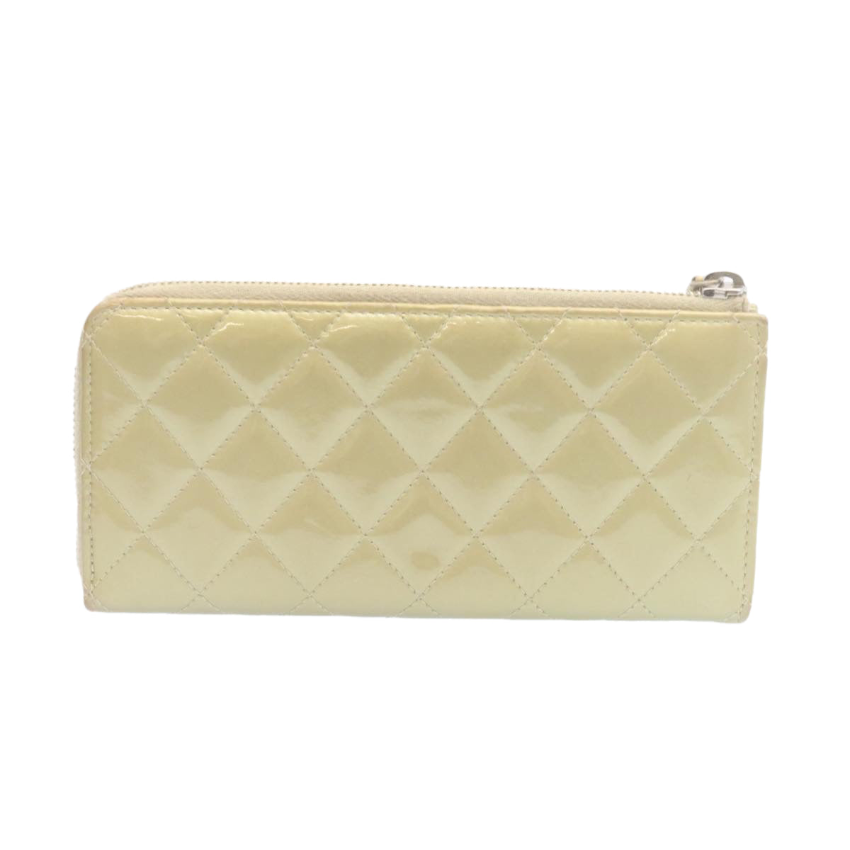 Luxury Chanel Matelasse Long Wallet Enamel Gray CC  34534