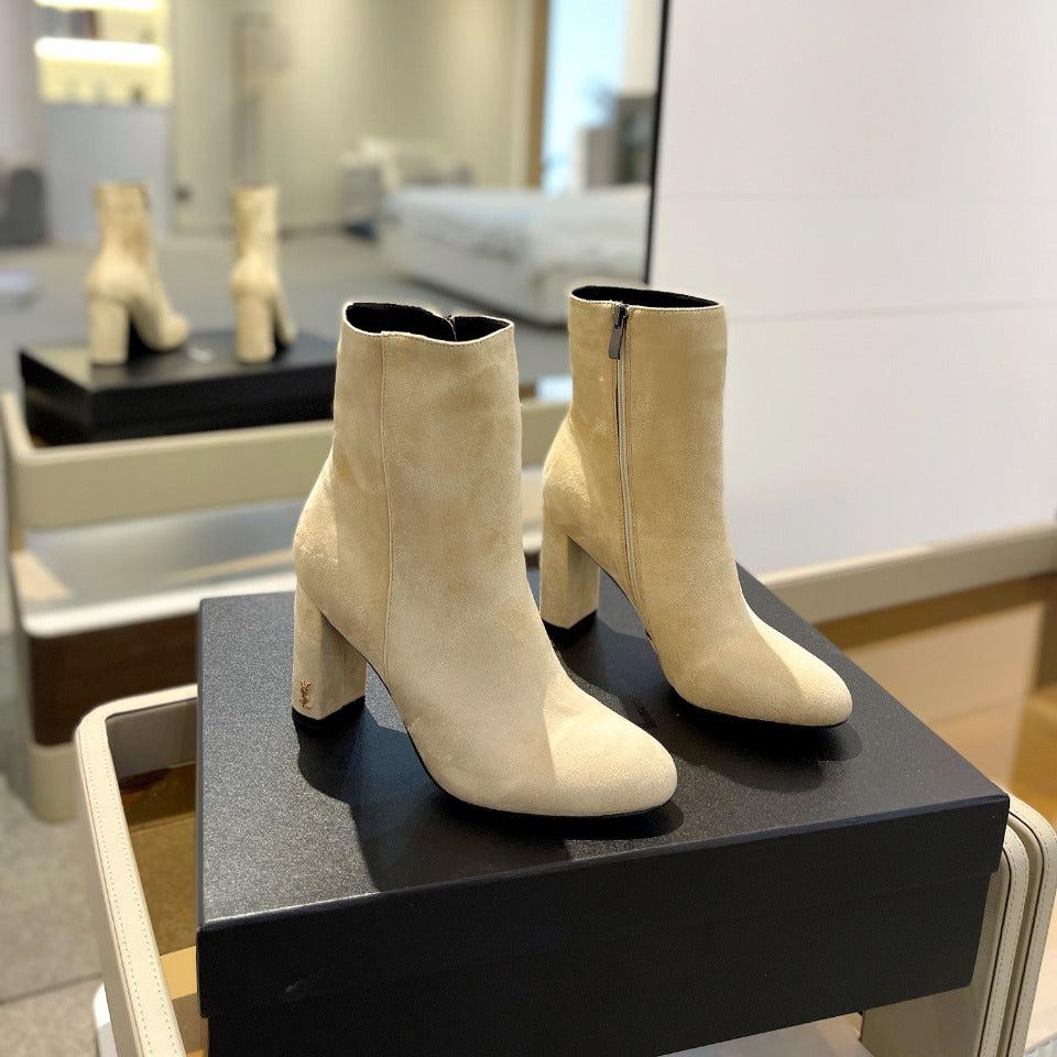 Luxury Saint Laurent SL HONORÉ BOOTIES FLAX SUEDE