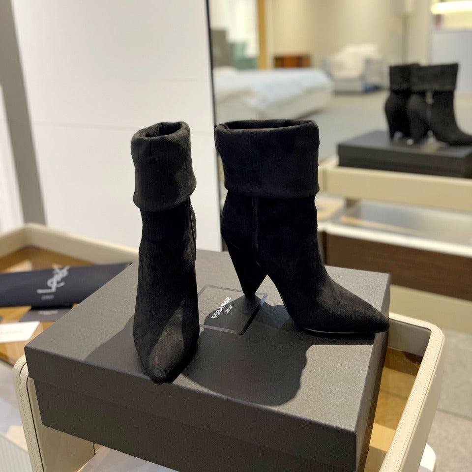 Luxury Saint Laurent SL NIKI BOOTIES BLACK SUEDE