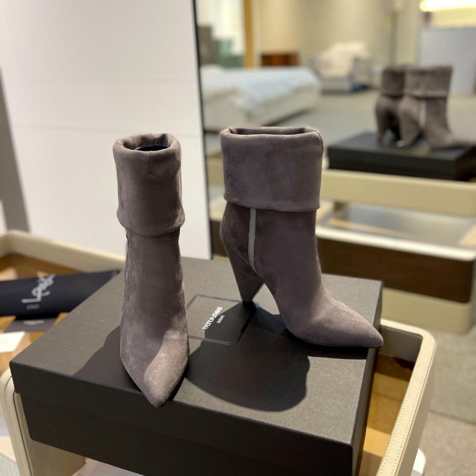 Luxury Saint Laurent SL NIKI BOOTIES ANCHOR SUEDE