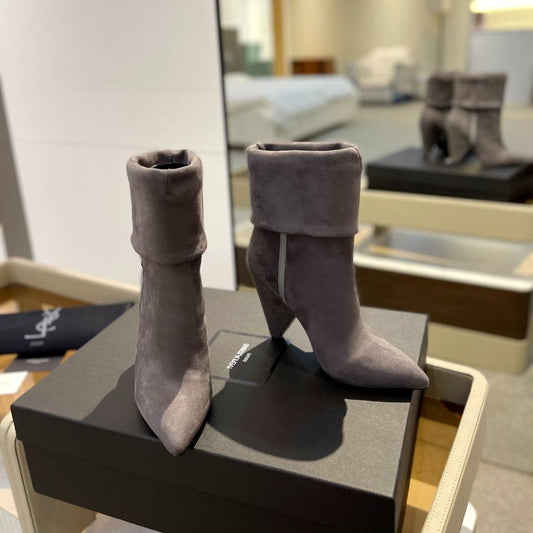 Luxury Saint Laurent SL NIKI BOOTIES ANCHOR SUEDE