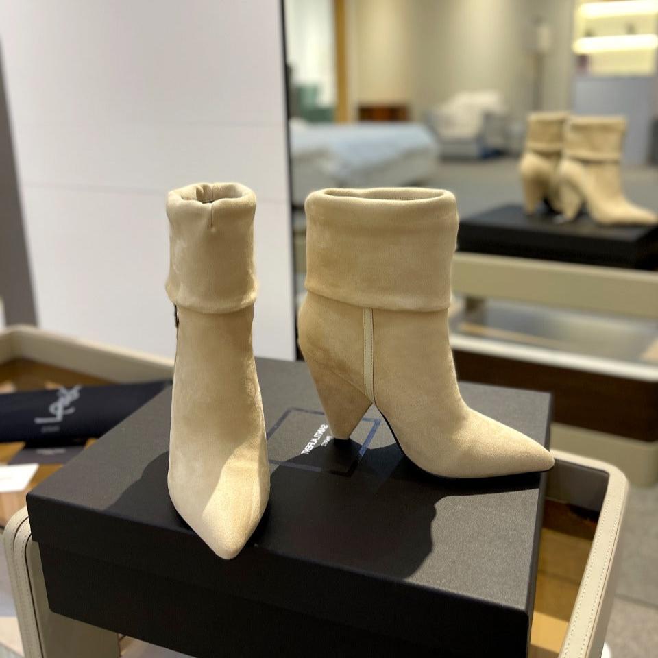 Luxury Saint Laurent SL NIKI BOOTIES FLAX SUEDE