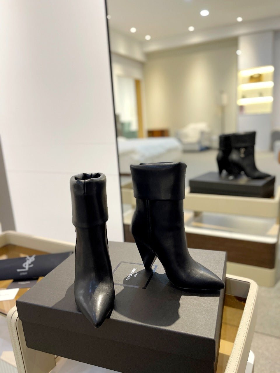 Luxury Saint Laurent SL NIKI BOOTIES BLACK CALFSKIN