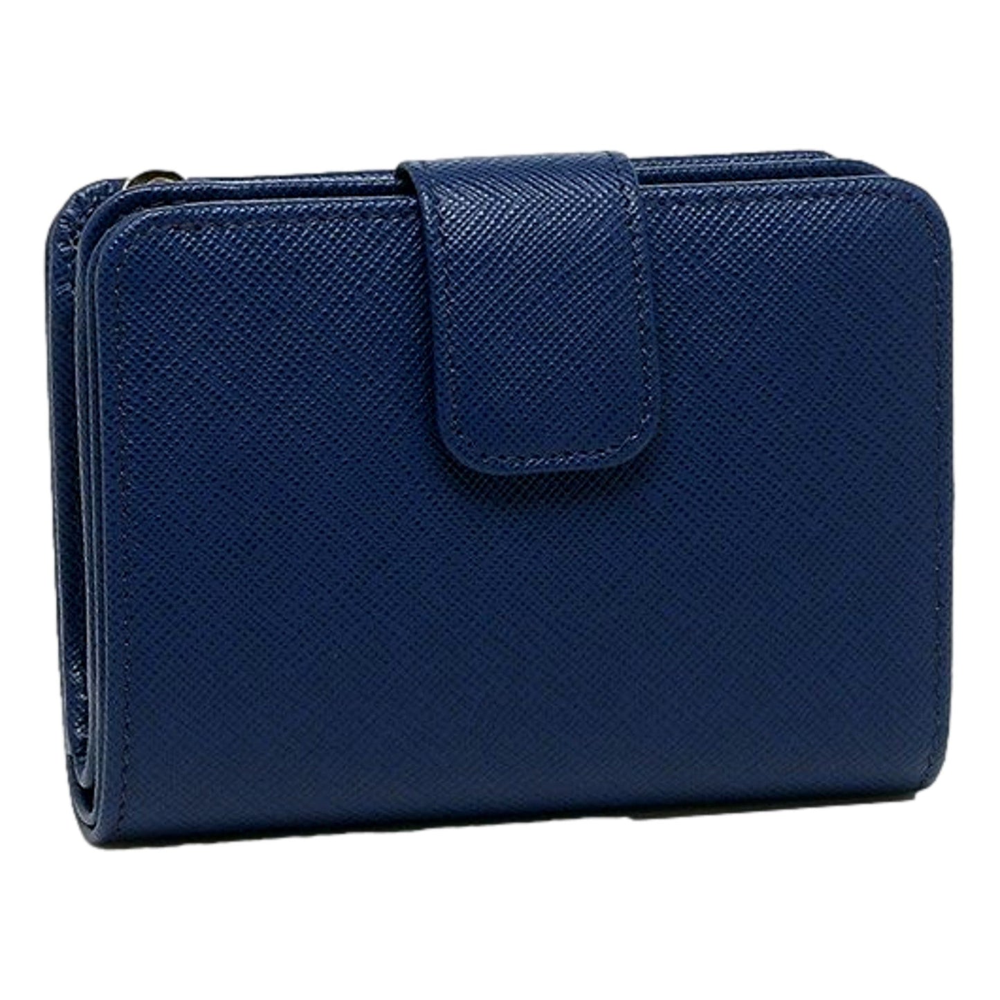 Luxury PradaBlue Multi-Colored Saffiano Wallet with Coin Pouch