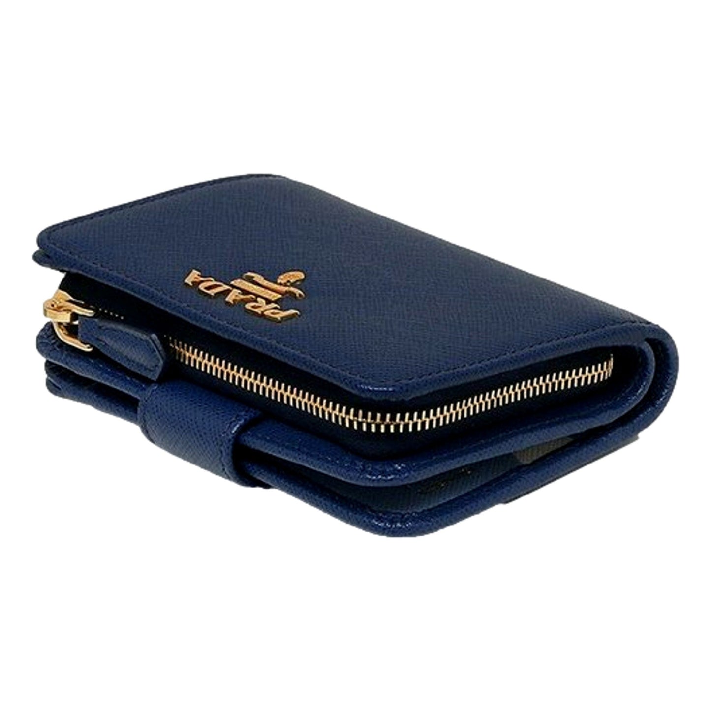 Luxury PradaBlue Multi-Colored Saffiano Wallet with Coin Pouch