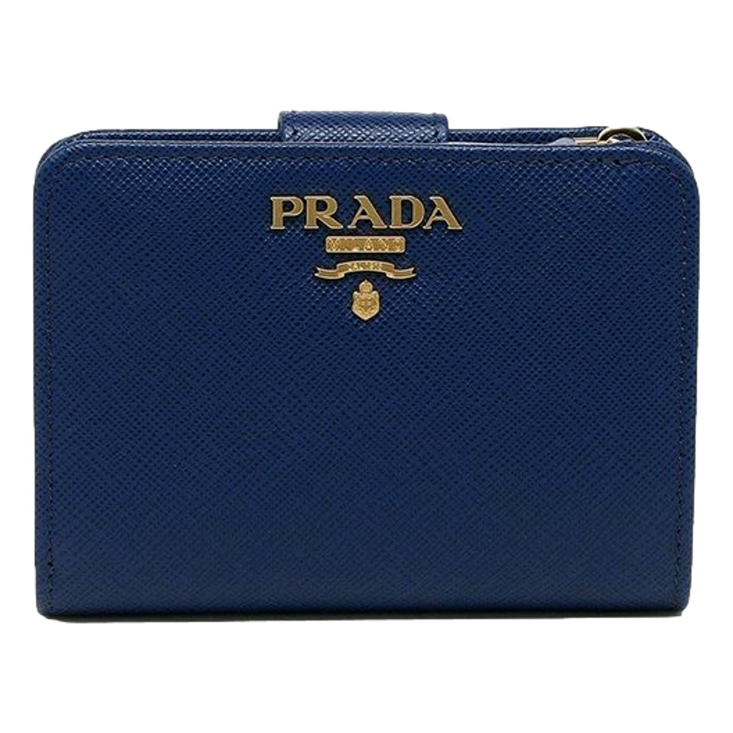 Luxury PradaBlue Multi-Colored Saffiano Wallet with Coin Pouch