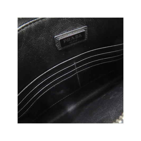 Luxury PradaBlack Saffiano Voyage Leather Clutch Document Holder