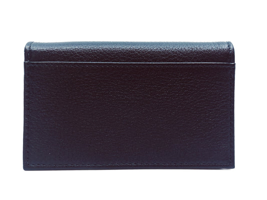 Luxury PradaBlack Vitello Grain Soft Calf Leather Credit Card Case Wallet