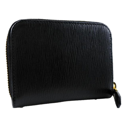Luxury PradaBlack Vitello Leather Gold Zip Coin Purse Wallet