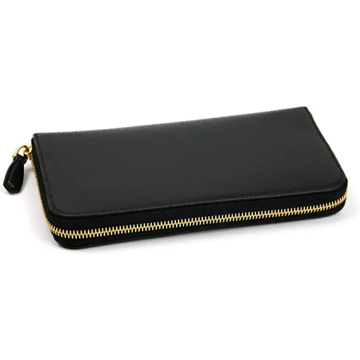 Luxury PradaBlack Vitello Move Leather Zip Around Wallet