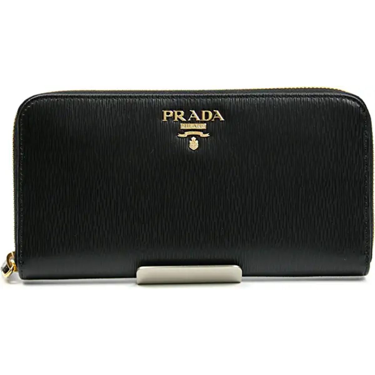 Luxury PradaBlack Vitello Move Leather Zip Around Wallet