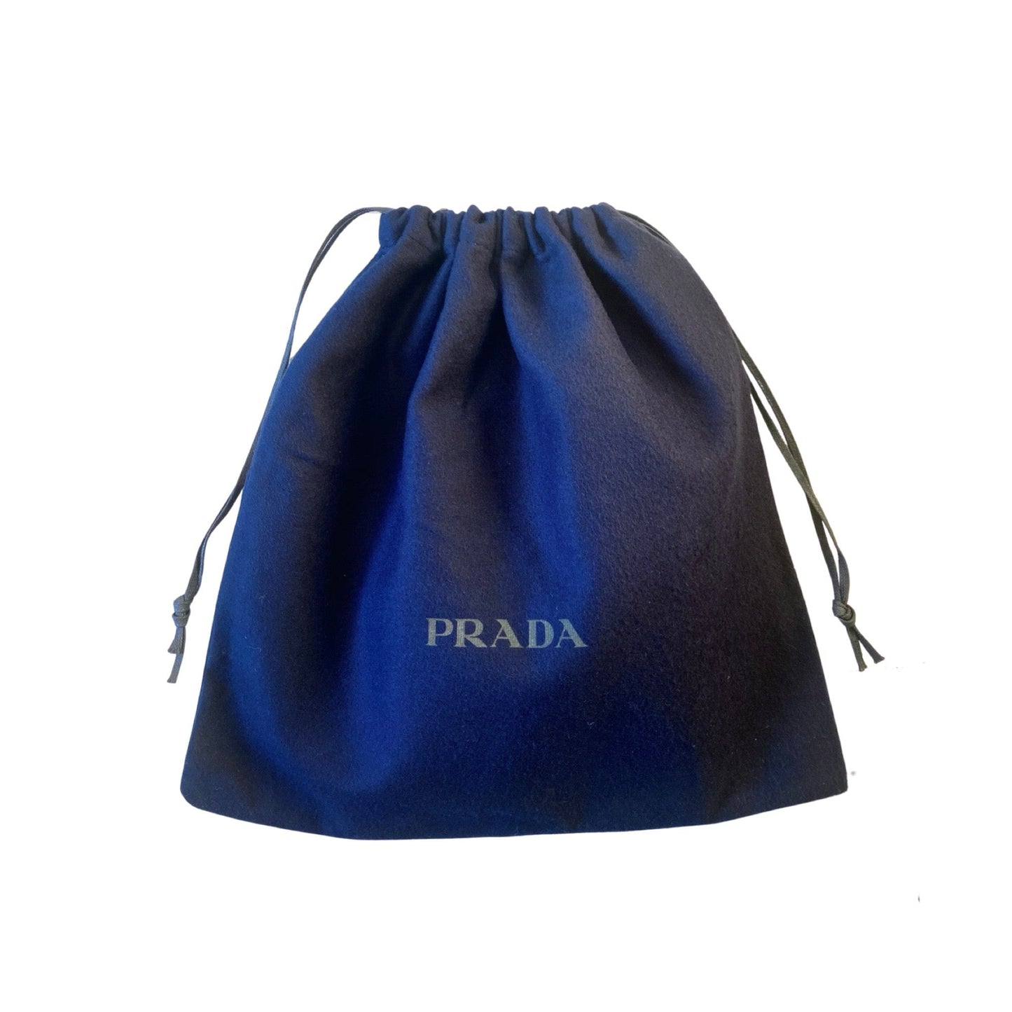 Luxury PradaDust Bag Cover Drawstring Navy Blue Logo Velour Fabric Medium