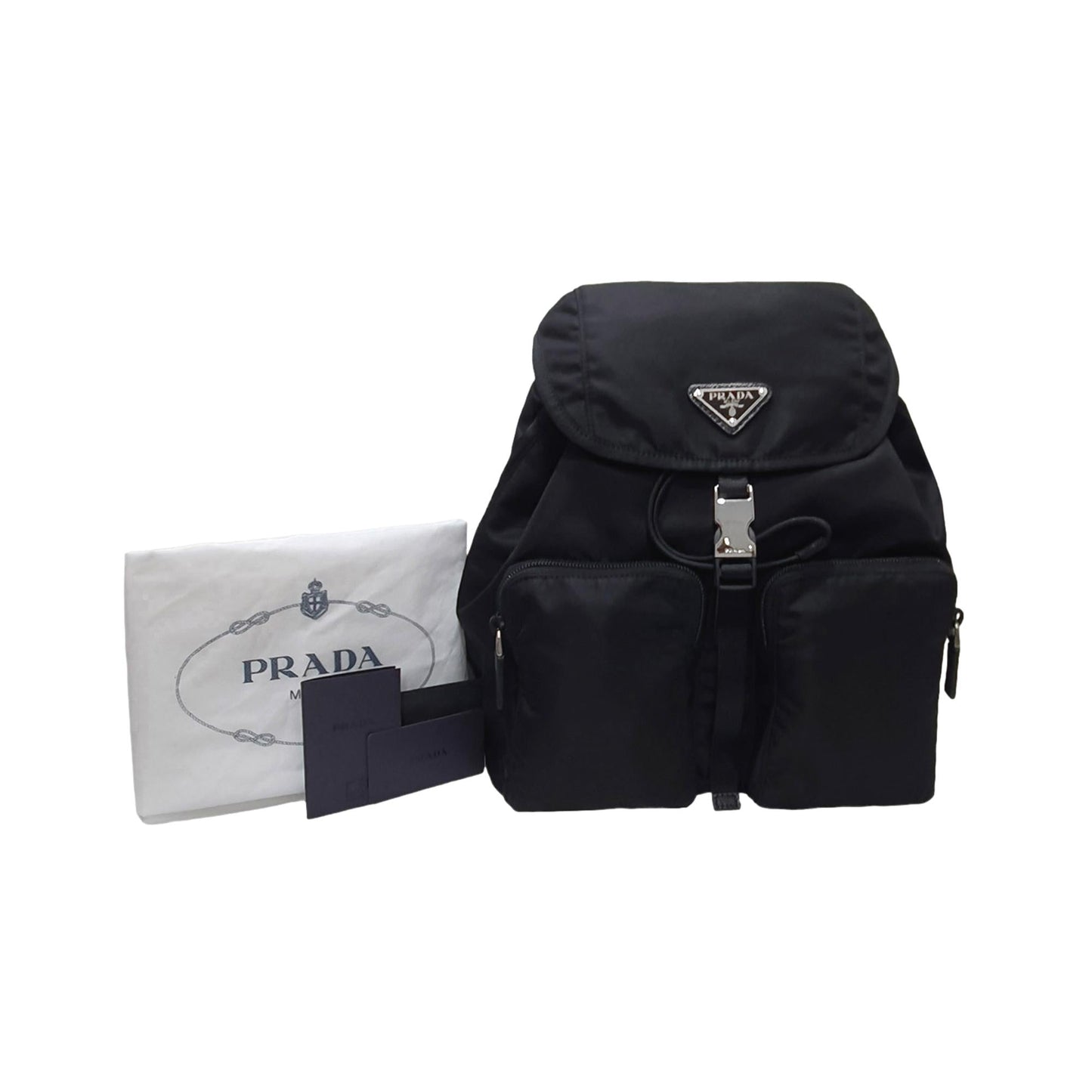 Luxury PradaRe-Nylon Black Drawstring Small Rucksack Backpack