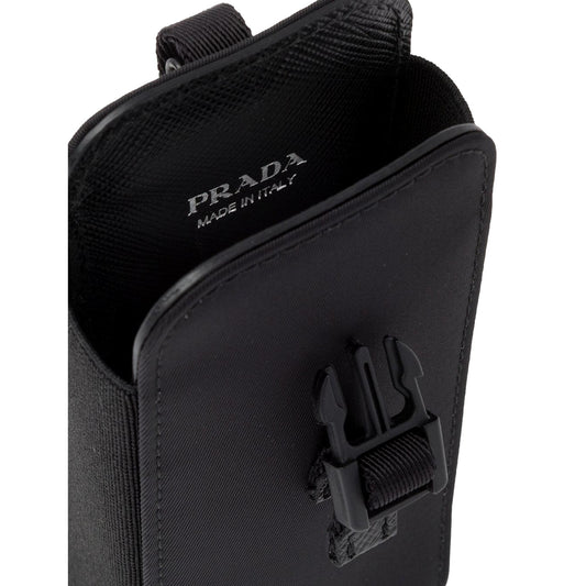 Luxury PradaRe-Nylon Black Lanyard Smartphone Holder Case Pouch Bag