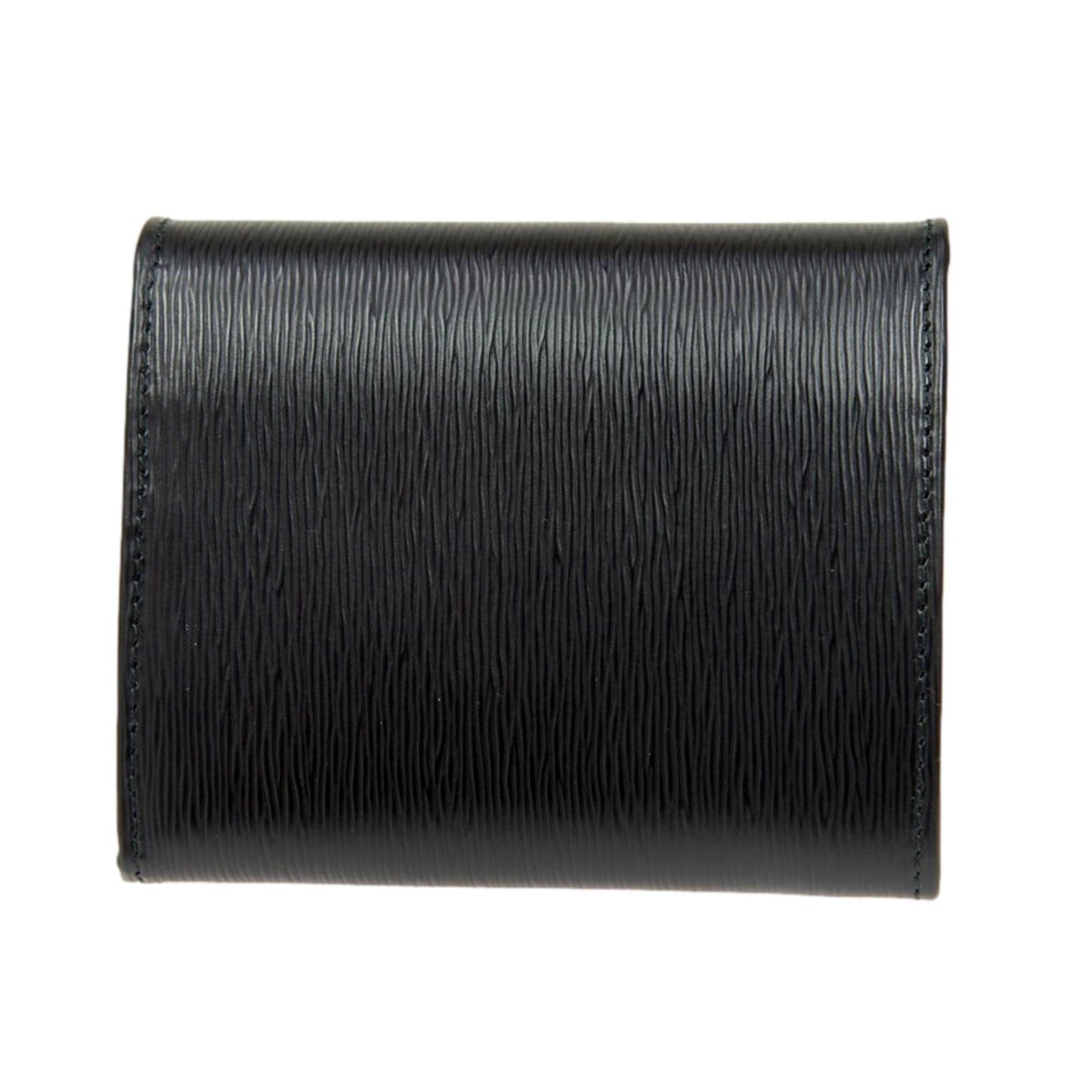 Luxury PradaVitello Move Trifold Compact Wallet Black Leather Logo Plaque