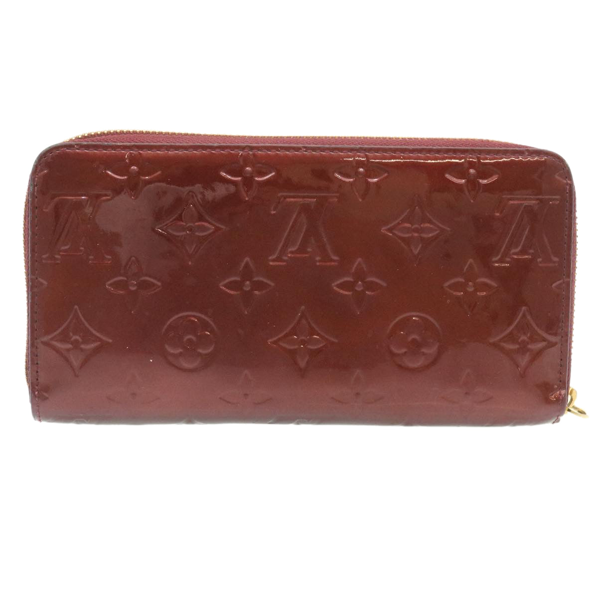 LOUIS VUITTON Monogram Vernis Zippy Wallet Wallet Wine Red M91536 LV pt144