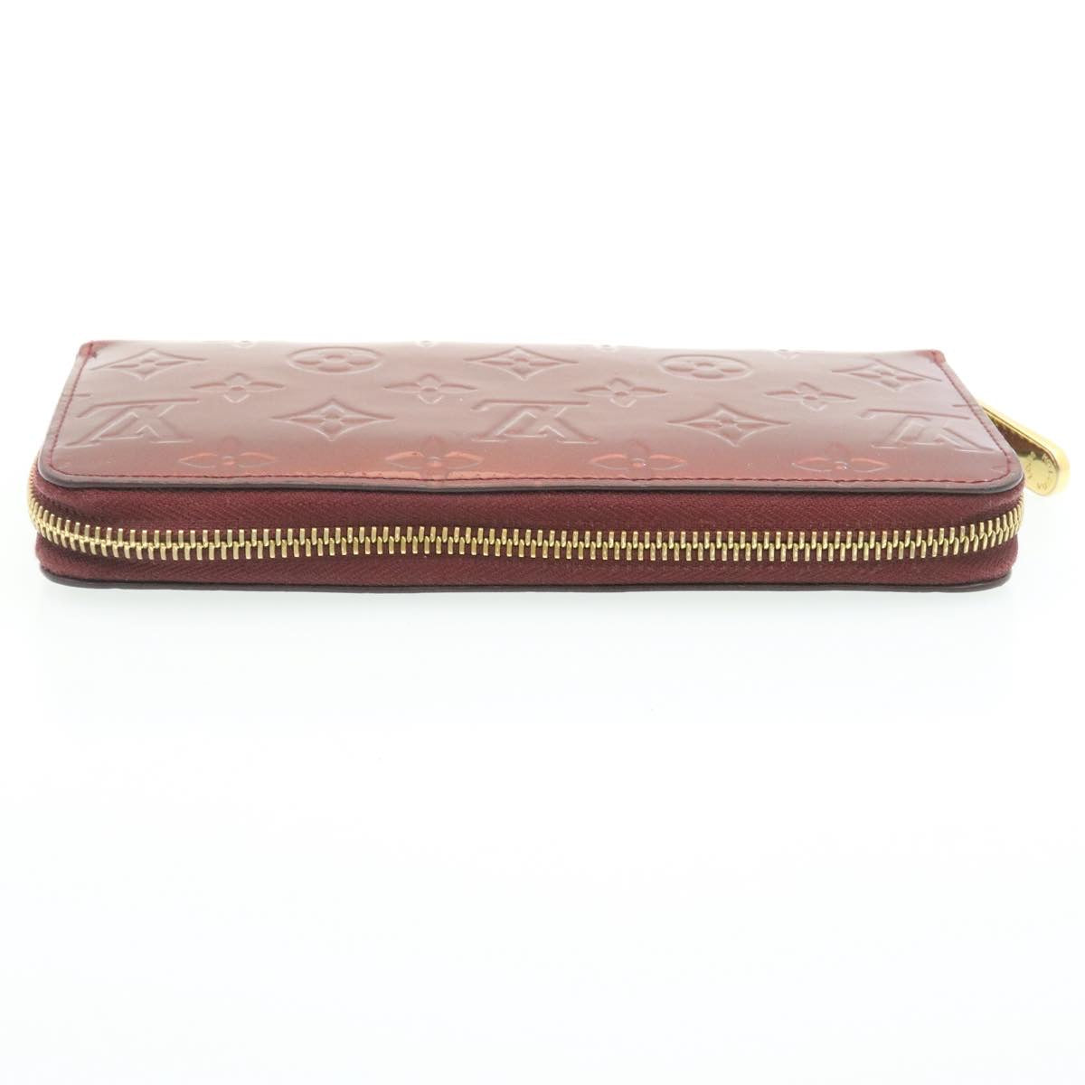 LOUIS VUITTON Monogram Vernis Zippy Wallet Wallet Wine Red M91536 LV pt144