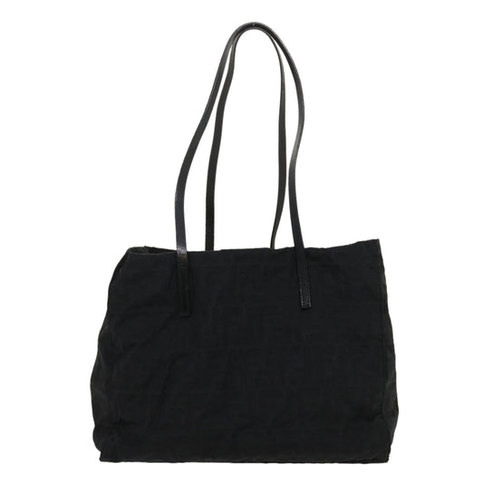 Luxury FendiZucca Canvas Tote Bag Nylon Blackrd2078