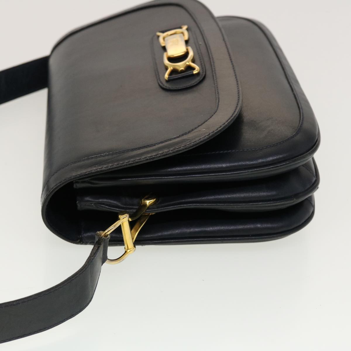 Luxury CELINE Horse Carriage Shoulder Bag Leather Navy  rd5253