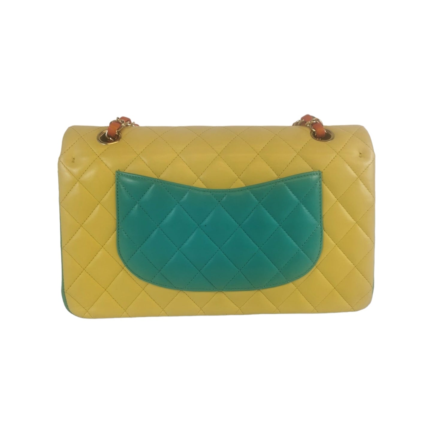 Luxury Chanel Classic Double Flap Medium Tricolor Lambskin Gold