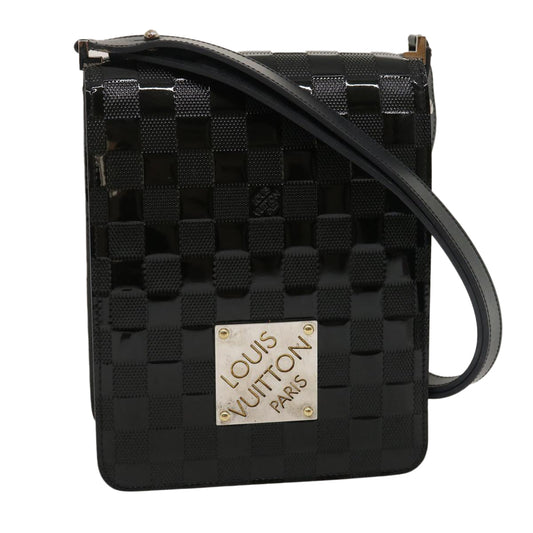LOUIS VUITTON Damier Vernis Club Shoulder Bag Black M92129 LV ro342