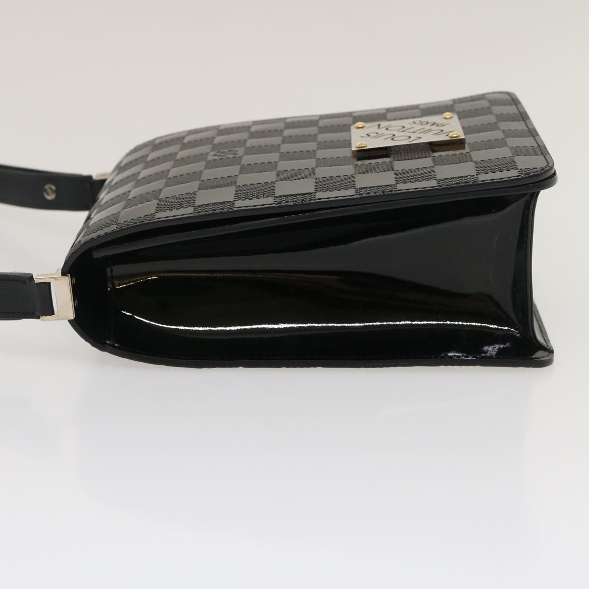 LOUIS VUITTON Damier Vernis Club Shoulder Bag Black M92129 LV ro342