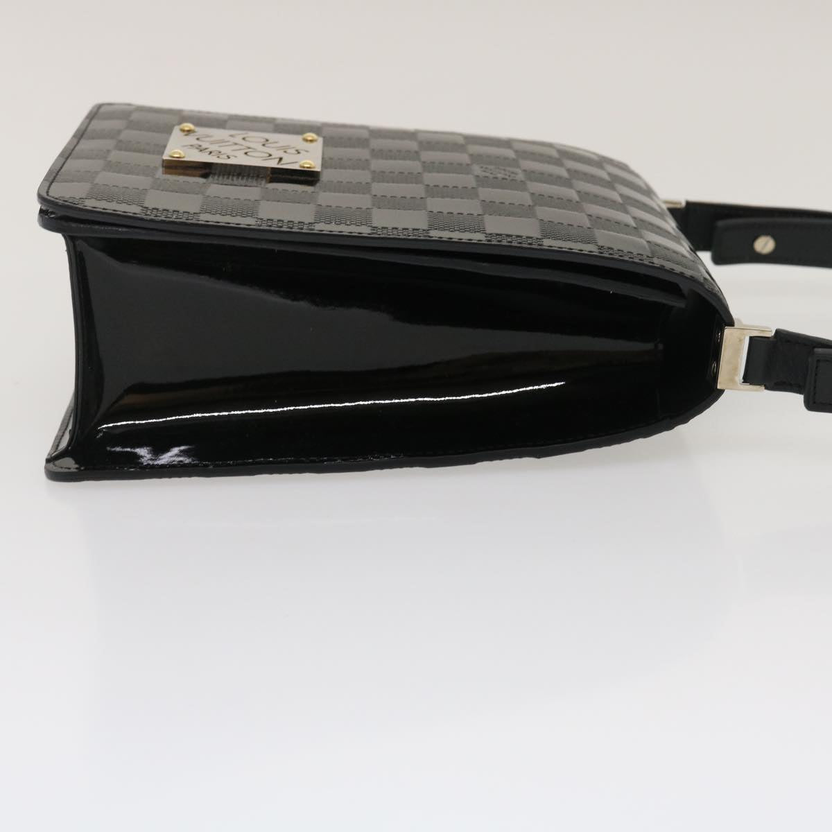 LOUIS VUITTON Damier Vernis Club Shoulder Bag Black M92129 LV ro342