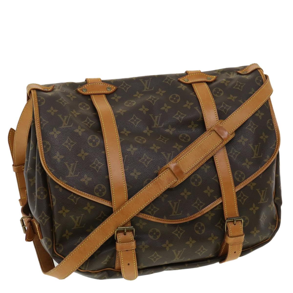 LOUIS VUITTON Monogram Saumur 43 Shoulder Bag M42252 LV ro614