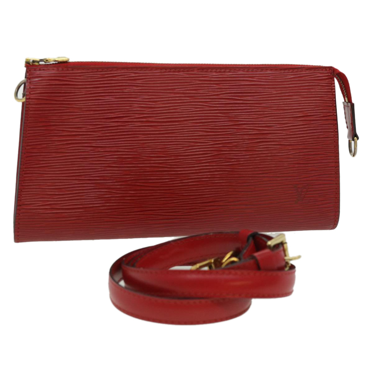 LOUIS VUITTON Epi Pochette Accessoires Accessory Pouch Red M52987 LV rz482