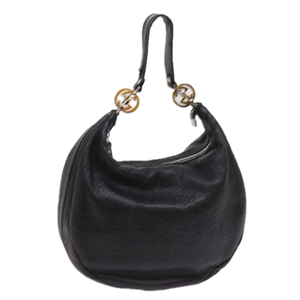 GUCCI GG Canvas Guccissima Shoulder Bag Black 232962  tb1033