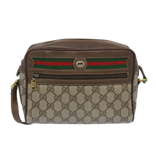 GUCCI GG Supreme Web Sherry Line Shoulder Bag Beige Red 119 02 087  tb1034