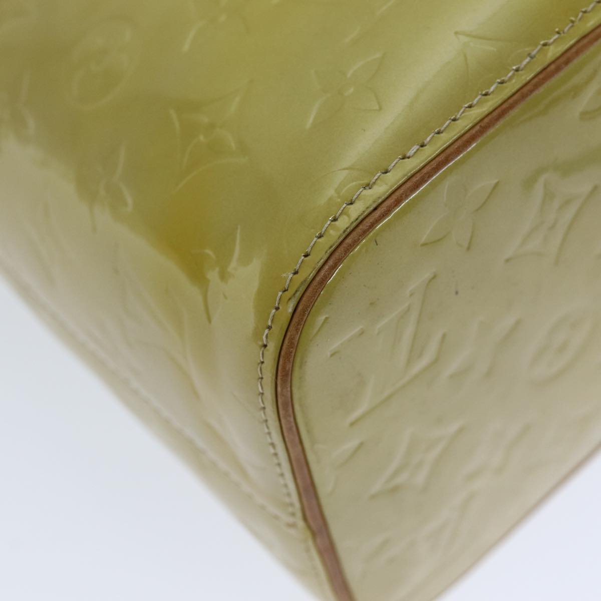 LOUIS VUITTON Monogram Vernis Houston Hand Bag Beige M91004 LV tb1093