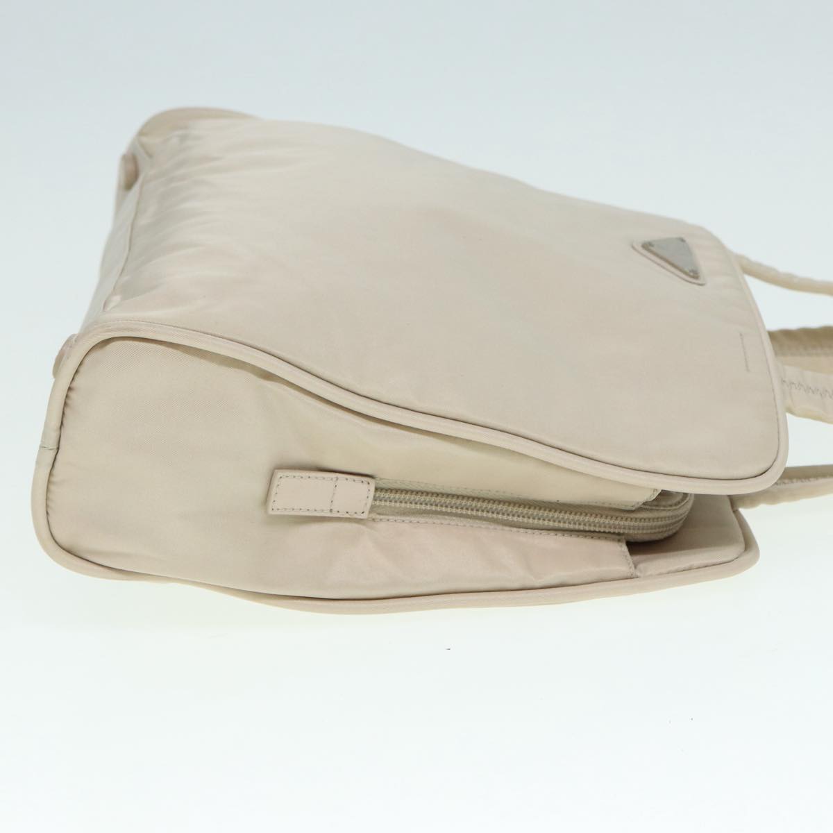 Luxury Prada Hand Bag Nylon Beige Silver  tb1164