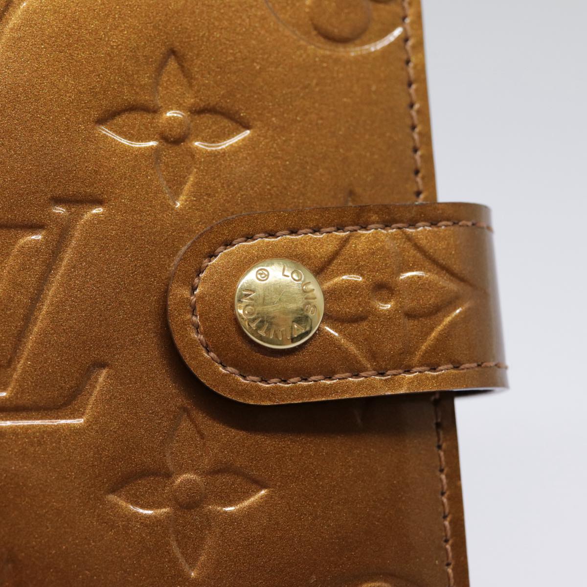 LOUIS VUITTON Vernis Agenda PM Day Planner Cover Bronze R21004 LV tb1191