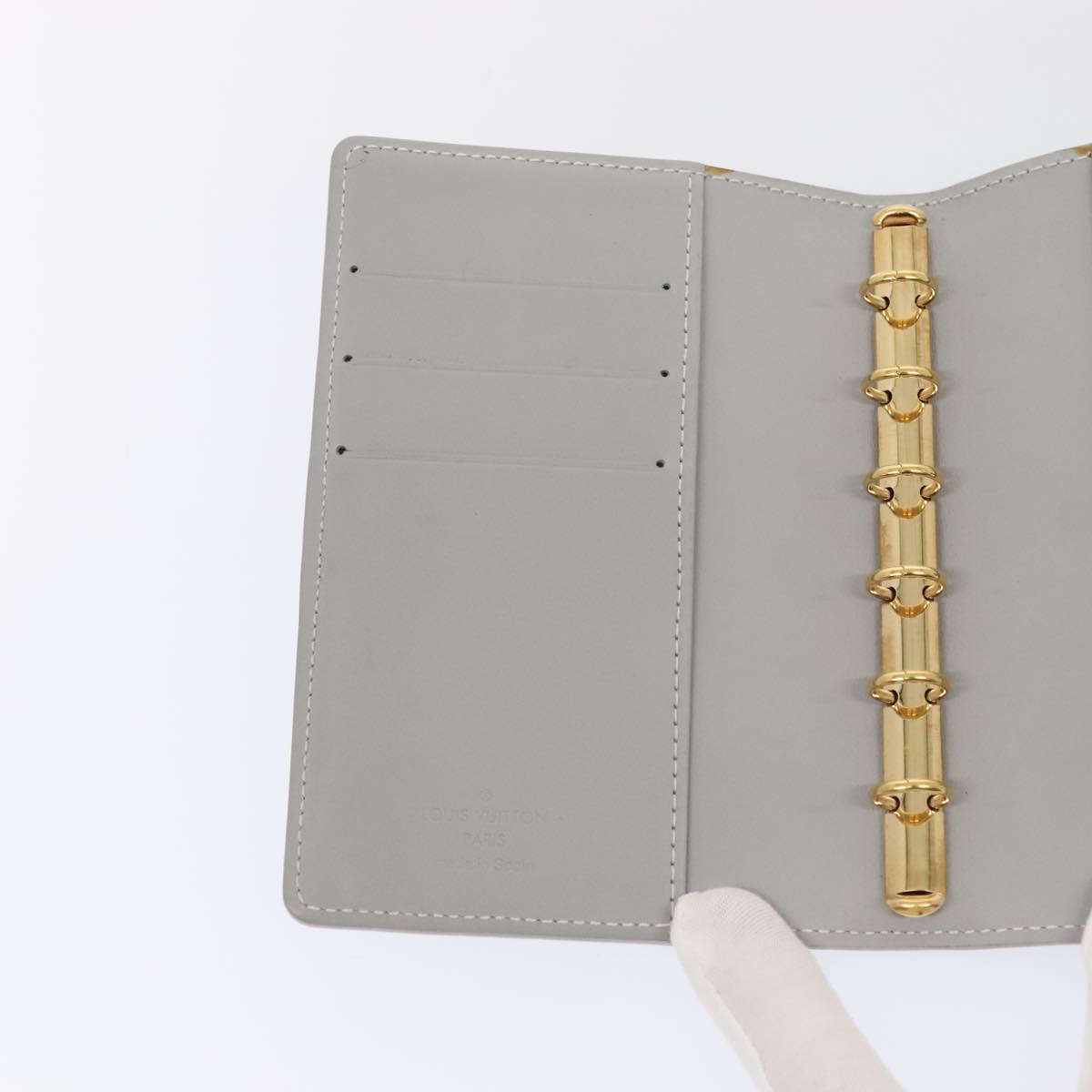 LOUIS VUITTON Vernis Agenda PM Day Planner Cover Gris R21001 LV tb1193