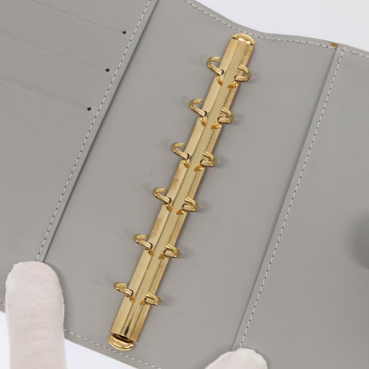 LOUIS VUITTON Vernis Agenda PM Day Planner Cover Gris R21001 LV tb1193