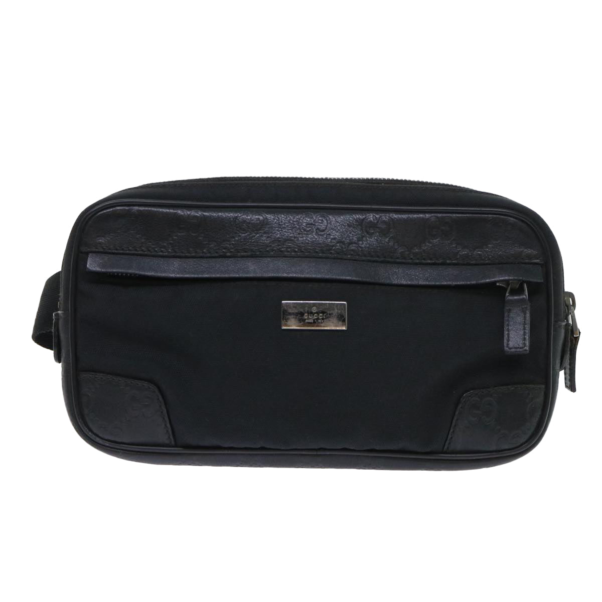 Luxury Gucci Guccissima Waist bag Nylon Leather Black 162417  tb905