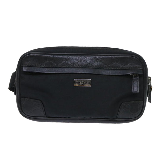 Luxury Gucci Guccissima Waist bag Nylon Leather Black 162417  tb905