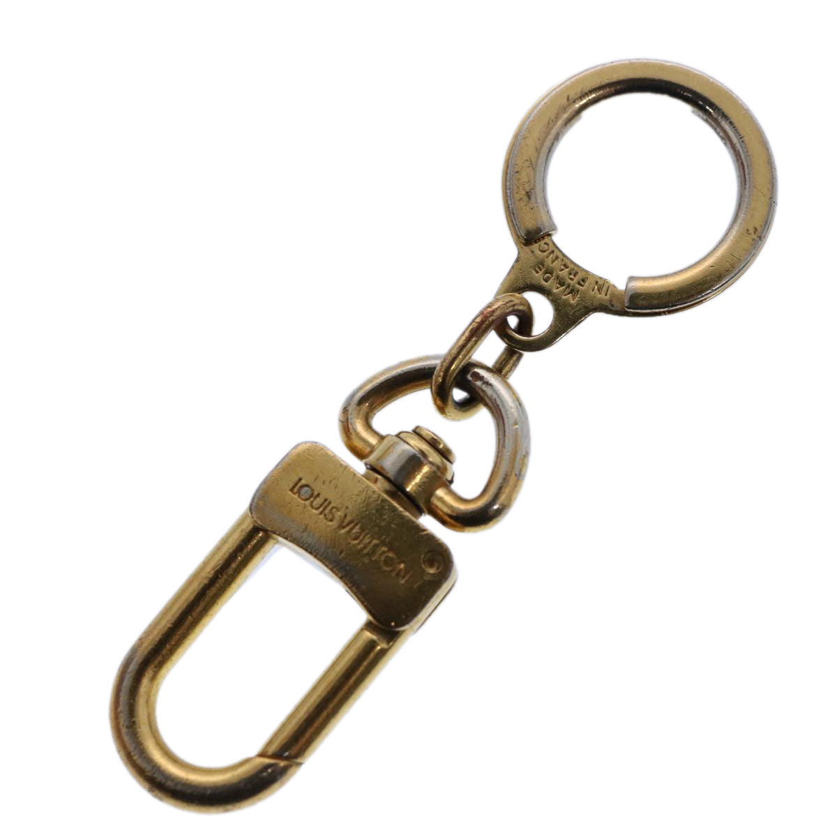 LOUIS VUITTON Anneau Cles Key Holder Metal Gold Tone LV tb991