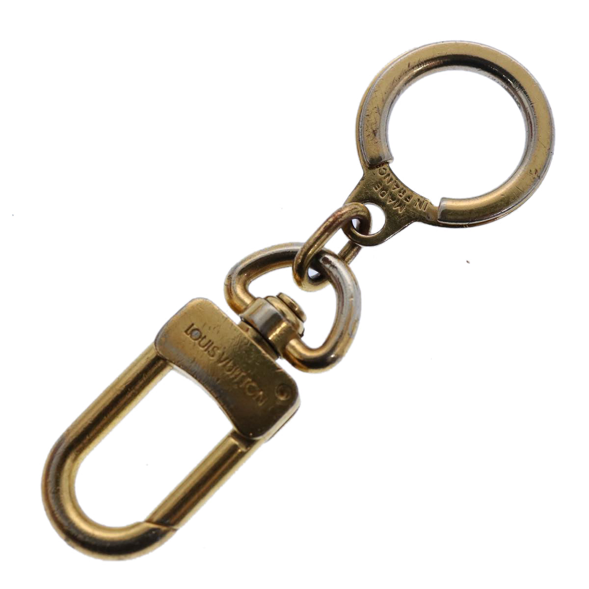 LOUIS VUITTON Anneau Cles Key Holder Metal Gold Tone LV tb991
