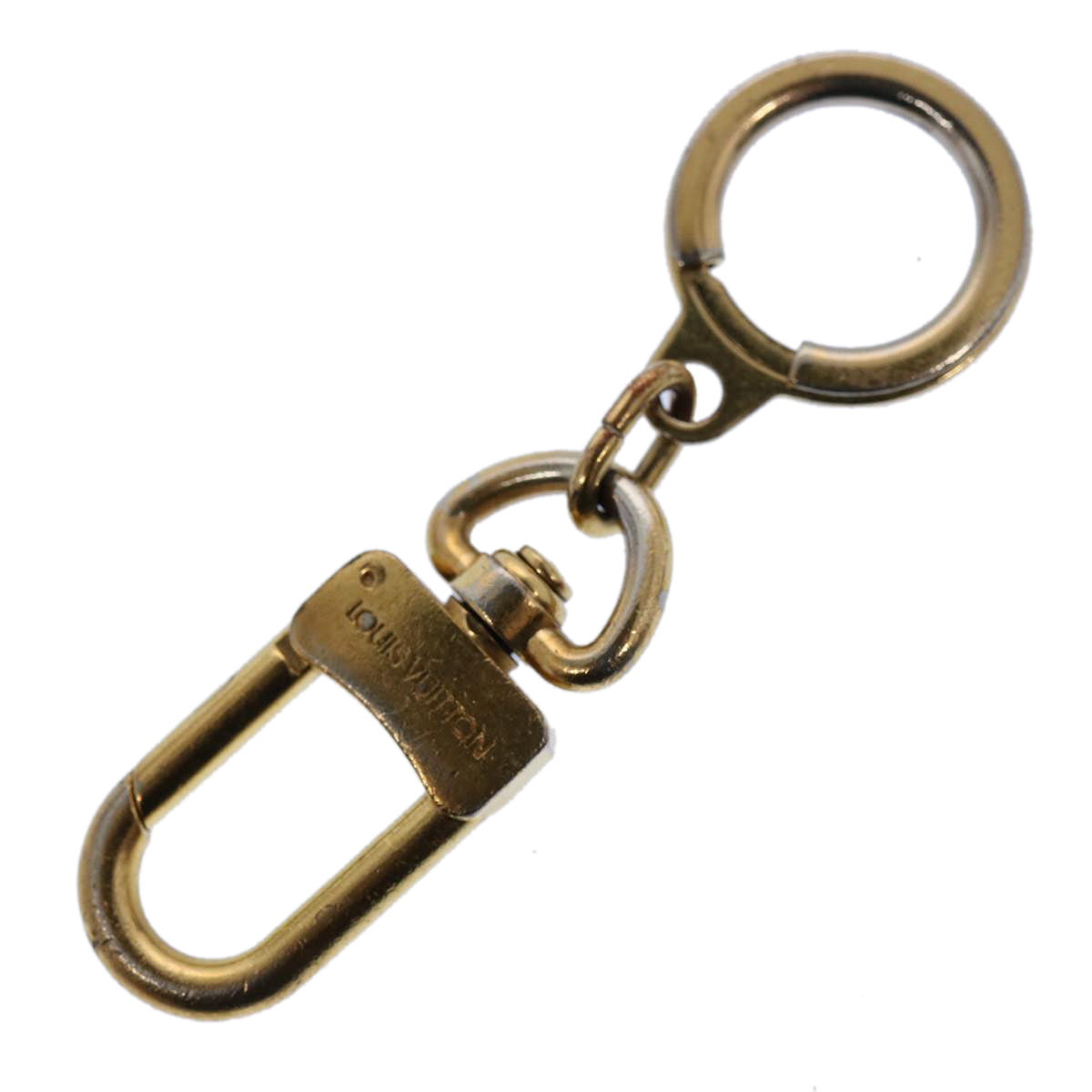 LOUIS VUITTON Anneau Cles Key Holder Metal Gold Tone LV tb991