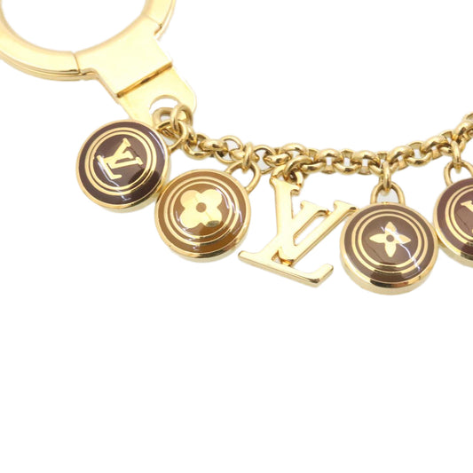 LOUIS VUITTON Porte Cles Chainne Pastilles Charm Gold Brown M65386 th2236