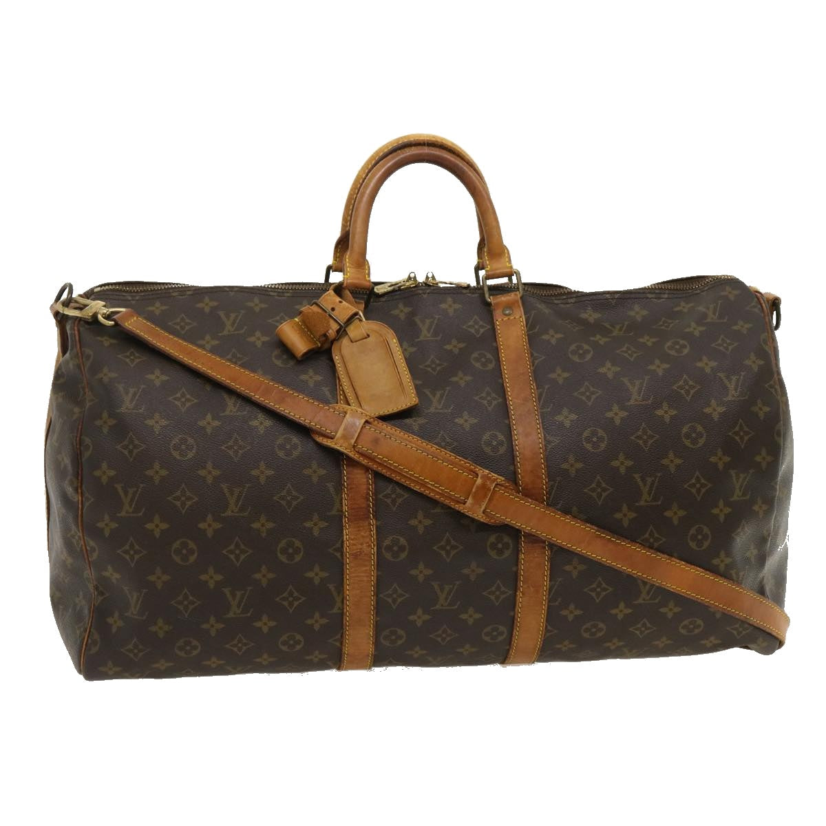 LOUIS VUITTON Monogram Keepall Bandouliere 55 Boston Bag M41414 LV th2609